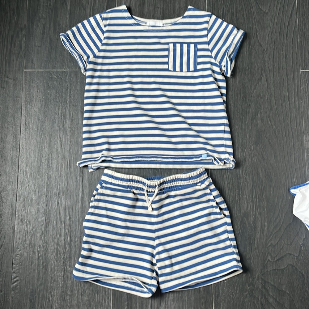 Minnow-striped short-sleeve t-shirt set